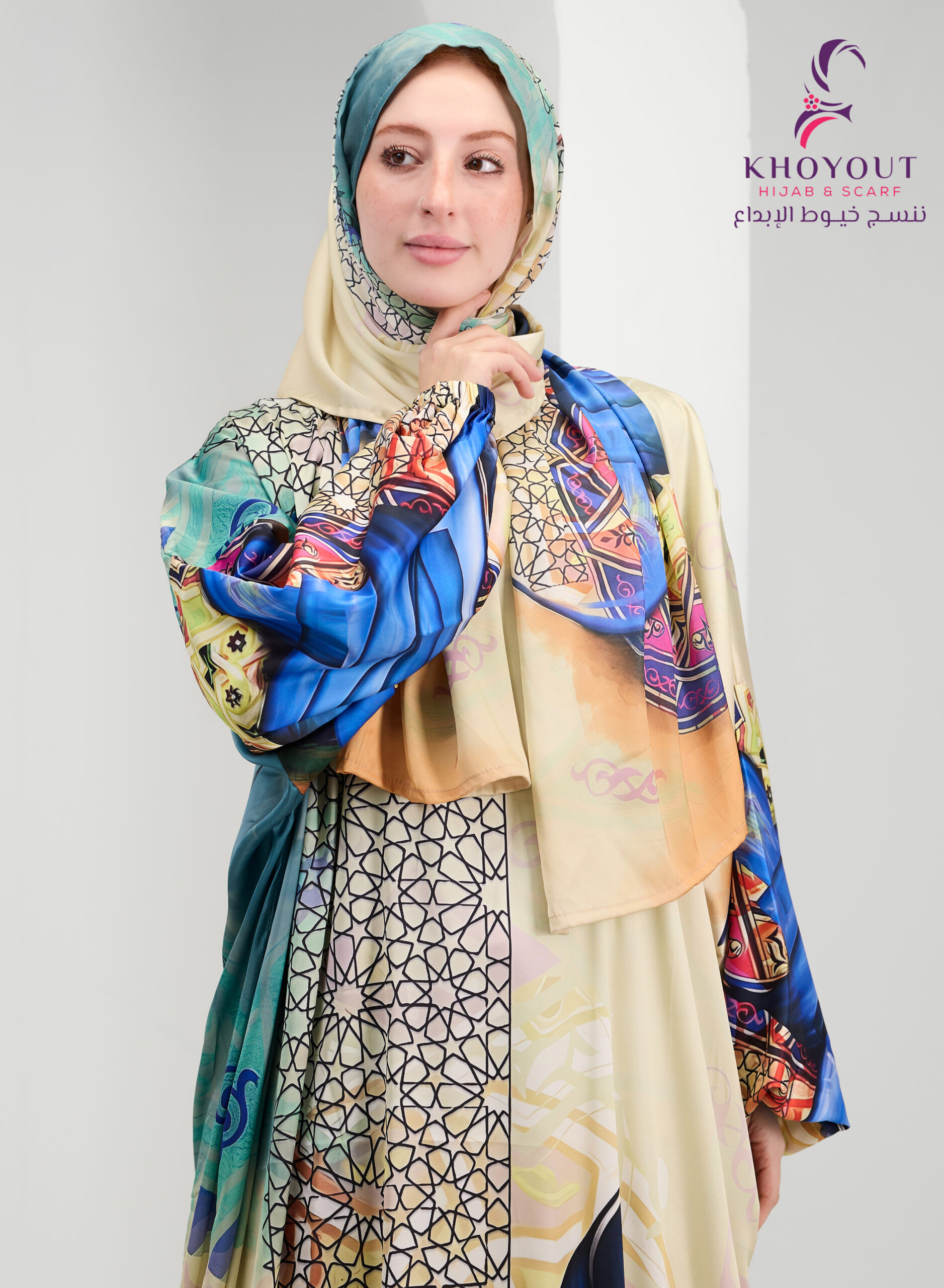 Printed Satin Prayer Dress 78